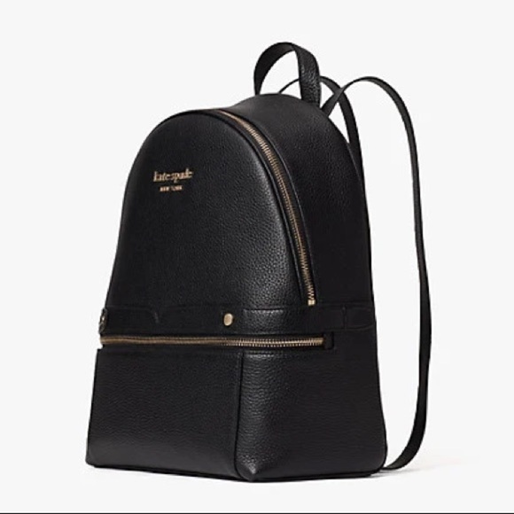 Kate Spade Black Pebbled Leather Backpack NWT main image 4